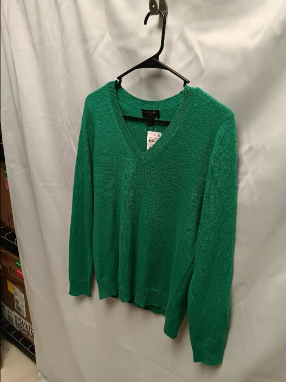 Women's Charter Club Green V-Neck Sweater Size Small ORG $159 NWT - Picture 2 of 5